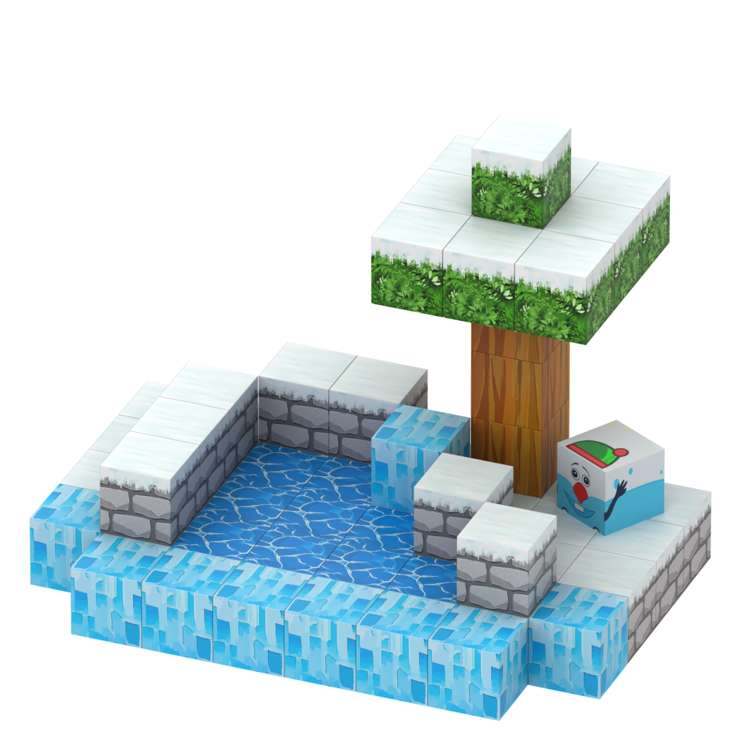 Schneebrunnen – Magnetisches Frost-Dorf-Element